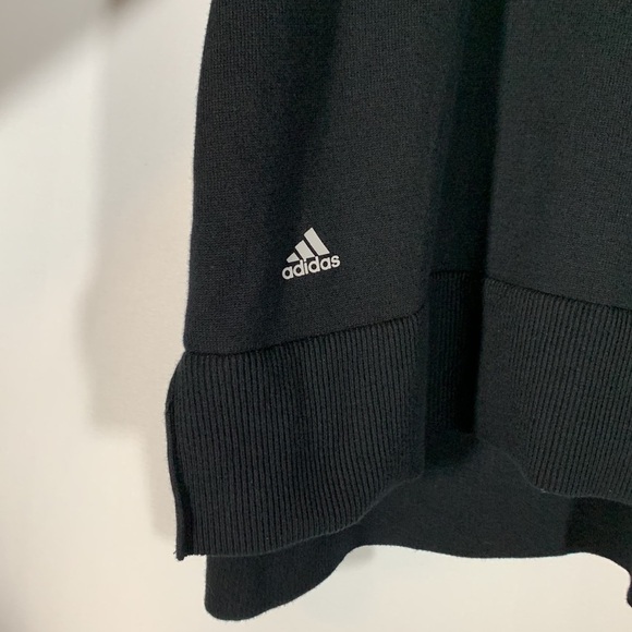 Adidas Black Knit Ribbed Side Slit Sweater Top - Picture 4 of 8
